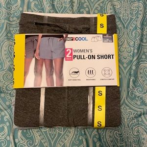 2 pack women’s pull-on shorts.